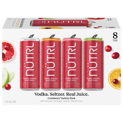 Nutrl Cranberry Gluten Free Vodka Hard Seltzer Variety Pack In Slim Cans - 8-2 Fl. Oz. - Image 2