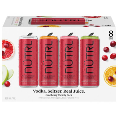 Nutrl Cranberry Gluten Free Vodka Hard Seltzer Variety Pack In Slim Cans - 8-2 Fl. Oz. - Image 5