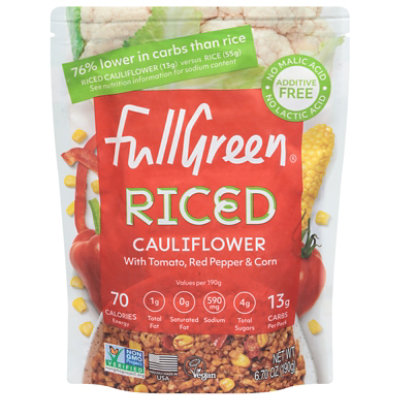 Fullgreen Riced Cauliflower With Tomato Red Pepper & Corn - 6.7 OZ - Image 2