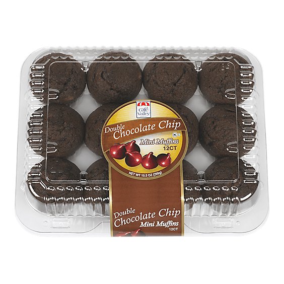 Double Chocolate Chip Mini Muffins 12 Count - 16 OZ