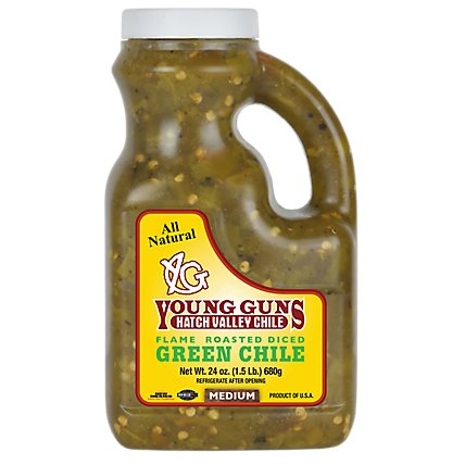 Hatch Valley Flame Roasted Green Chile Medium - 24 OZ - Image 1