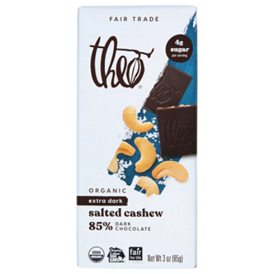 Theo Salted Cashew Chocolate Bar - 3 Oz - Image 3