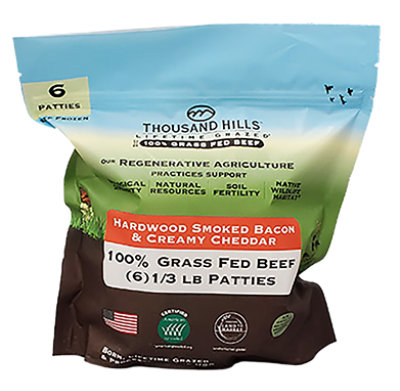 Thousand Hills Natural Gf Ground Beef Patties Bacon & Cheese - 32 OZ - Image 1