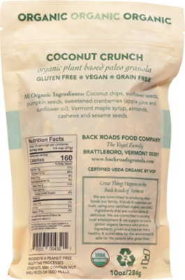 Back Roads Coconut Crunch Paleo Granola Org - 10 Oz - Image 6