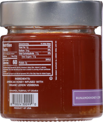 Runamok Lemon Verbena Infused Honey - 9 Oz - Image 6