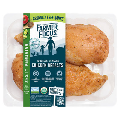 Farmer Focus Organic Boneless Chicken Breast Zesty Peruvian - 1 Lb
