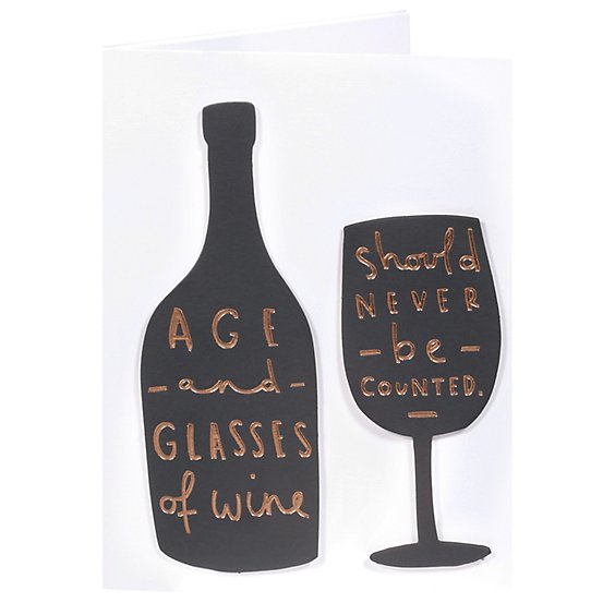 Papyrus Glass of Wine Birthday Card - Each