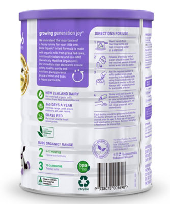 Bubs Australian Organic Infant Formula Stage 1 Grass Fed Milk Based Powder - 28.2 Oz - Image 3