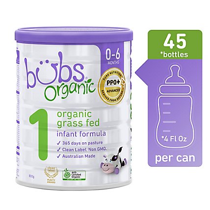 Bubs Australian Organic Infant Formula Stage 1 Grass Fed Milk Based Powder - 28.2 Oz - Image 2