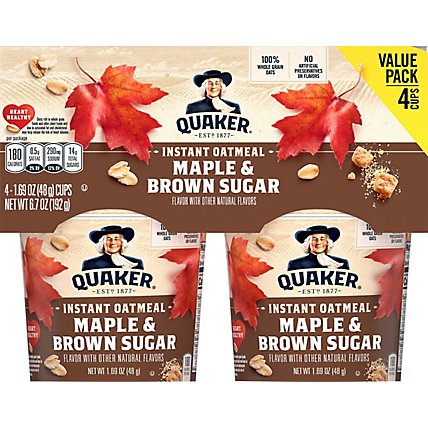 Quaker Maple Brown Sugar Instant Oatmeal - 6.7 OZ - Image 2