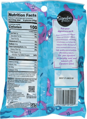 Signature SELECT Candy Gummi Sharks - 8 Oz - Image 6