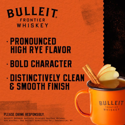 Bulleit Bourbon Whiskey Bottle with a Branded Ceramic Mug - 750 Ml - Image 2