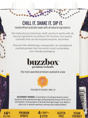 Buzzbox Premium Cocktails Mardis Gras Hurricane - 4-200 ML - Image 5