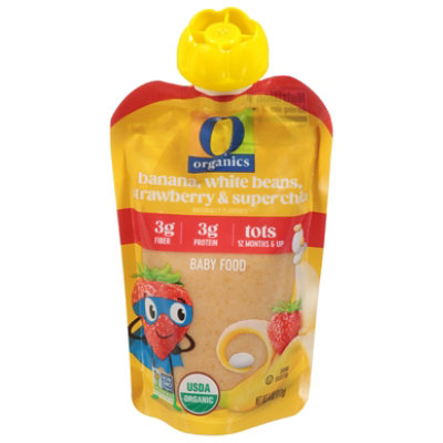 O Organics Baby Food Banana White Beans Strawberry Chia Pouch - 4 Oz - Image 1