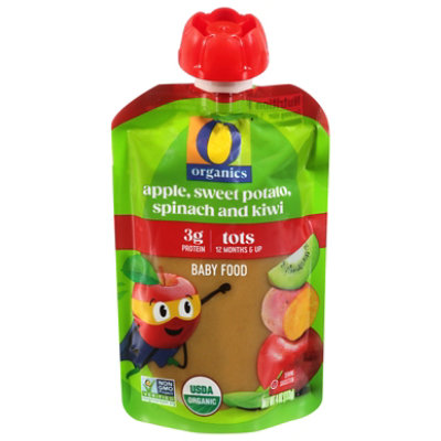 O Organics Baby Food Apple Sweet Potato Spinach Kiwi Pouch - 4 OZ