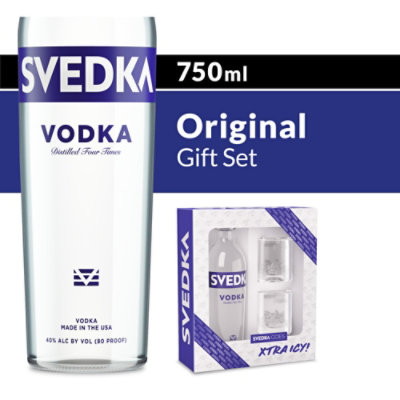 SVEDKA Vodka Glassware Gift Set 80 Proof - 750 Ml - Image 1