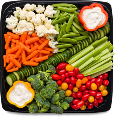 Deli Vegetable & Dip Tray 16 Inch Serves 20-25 - Each - Image 1