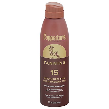 Coppertone Tanning Spray SPF 15 - 5.5 Oz - Image 1