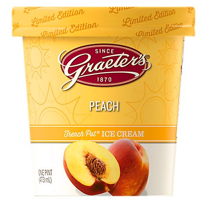 Graeters Limited Edition Summer Peach Handcrafted Ice Cream - 16 Oz - Image 1