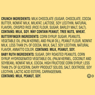 Butterfinger CRUNCH and Baby Ruth Minis Assorted Candy Bars Bulk Variety Pack - 9.5 Oz - Image 3