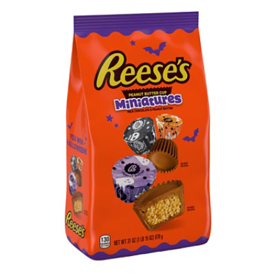 Reese's Miniatures Milk Chocolate Peanut Butter Cups Halloween Candy Bulk Bag - 31 Oz - Image 1