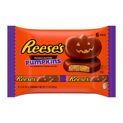 Reeses Milk Chocolate Peanut Butter Pumpkins Halloween Candy Packs - 1.2 Oz 6 Count - Image 2