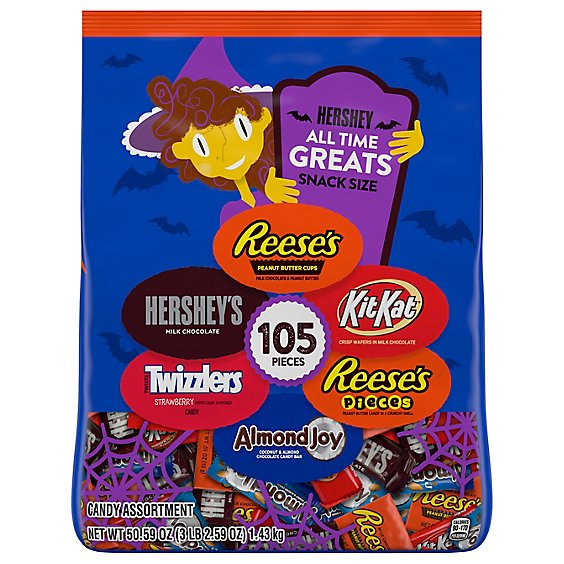 HERSHEY'S All Time Great Snack Size 105 Count - 50.59 Oz