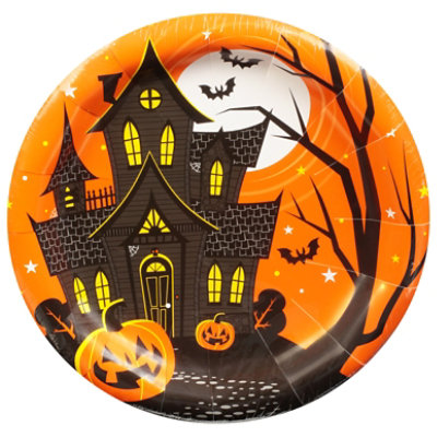 Signature SELECT Creative Converting Haunted Night Dinner Plate - 8 Count - Image 3