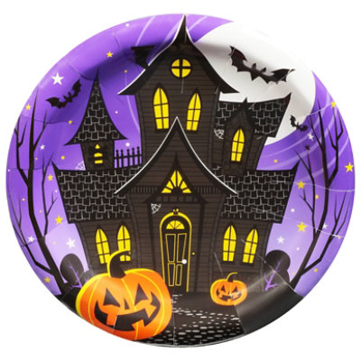 Signature SELECT Creative Converting Haunted Night Lunch Plate - 8 Count - Image 3