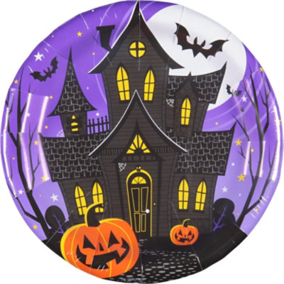 Signature SELECT Creative Converting Haunted Night Lunch Plate - 8 Count - Image 2