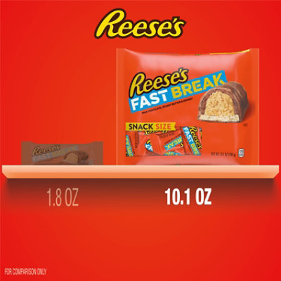 REESE'S FAST BREAK Milk Chocolate Peanut Butter and Nougat Snack Size Candy Bag - 10.1 Oz - Image 5