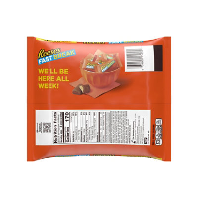 REESE'S FAST BREAK Milk Chocolate Peanut Butter and Nougat Snack Size Candy Bag - 10.1 Oz - Image 2
