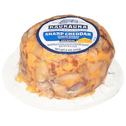 Kaukauna Sharp Cheddar Spreadable Cheese with Almonds - 6 Oz - Image 1