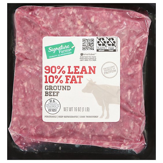 Signature Farms 90% Lean 10% Fat Ground Beef - 16 Oz