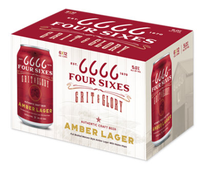 6666s Outpost Craft Beer Authentic Texas Amber Lager In Cans - 6-12 Fl. Oz. - Image 1