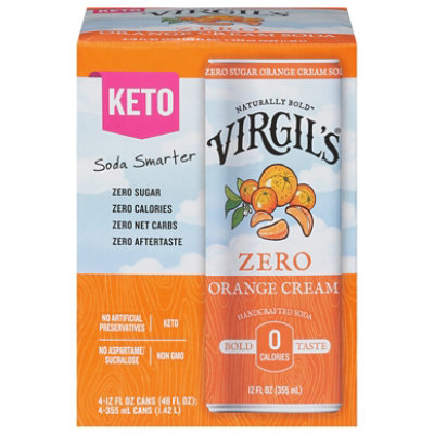 Virgil's Zero Sugar Orange Cream Soda Slim Can Pack - 4-12 Fl. Oz. - Image 3