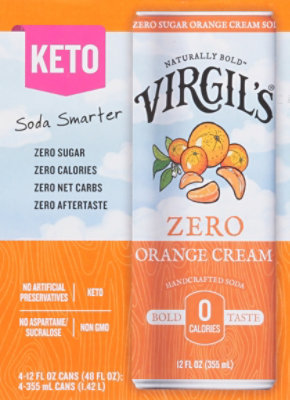 Virgil's Zero Sugar Orange Cream Soda Slim Can Pack - 4-12 Fl. Oz. - Image 6