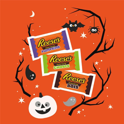 REESE'S Assorted Milk Chocolate Snack Size Peanut Butter Shapes Halloween Candy Bag - 9 Oz - Image 3