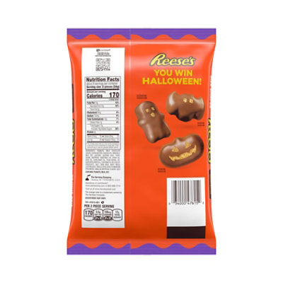 REESE'S Assorted Milk Chocolate Snack Size Peanut Butter Shapes Halloween Candy Bag - 9 Oz - Image 2