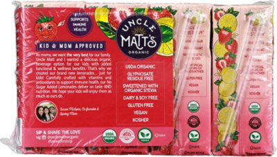 Uncle Matt's Organic Strawberry Lemonade Juice Box - 8-54 Fl. Oz. - Image 6