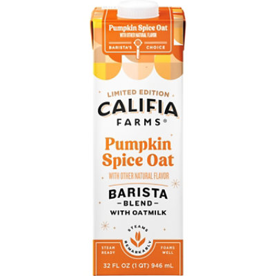 Califia Farms Pumpkin Spice Barista Blend Oat Creamer - 32 Fl. Oz. - Image 1