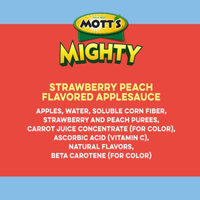 Mott's Mighty Strawberry Peach Applesauce In Clear Pouches - 12-3.2 Oz - Image 5