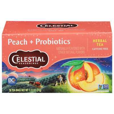 Celestial Seasonings Peach And Probiotics Herbal Tea - 16 Count - Image 1