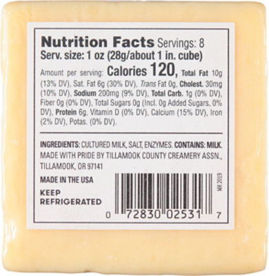 Tillamook Makers Reserve 2019 Extra Sharp White Cheddar Chunk Cheese - 8 Oz - Image 5