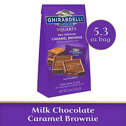 Ghirardelli Caramel Brownie Milk Chocolate Squares Bag - 5.3 Oz - Image 2