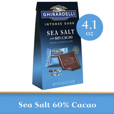 Ghirardelli Intense Dark Chocolate Squares Sea Salt 60% Cacao Bag - 4.1 Oz - Image 1