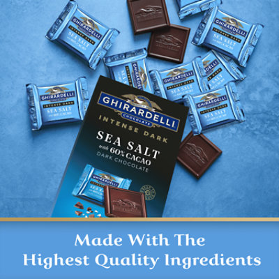 Ghirardelli Intense Dark Chocolate Squares Sea Salt 60% Cacao Bag - 4.1 Oz - Image 5