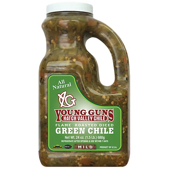Young Guns Hatch Valley Flame Mild Roasted Green Chile - 24 OZ