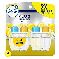 Febreze PLUG Fresh Lemon Refill Kitchen Odor Eliminator - 2- 0.87 Fl. Oz. - Image 2