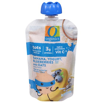 O Organics Baby Food Banana Yogurt Blueberries Oats Pouch - 4 OZ - Image 3